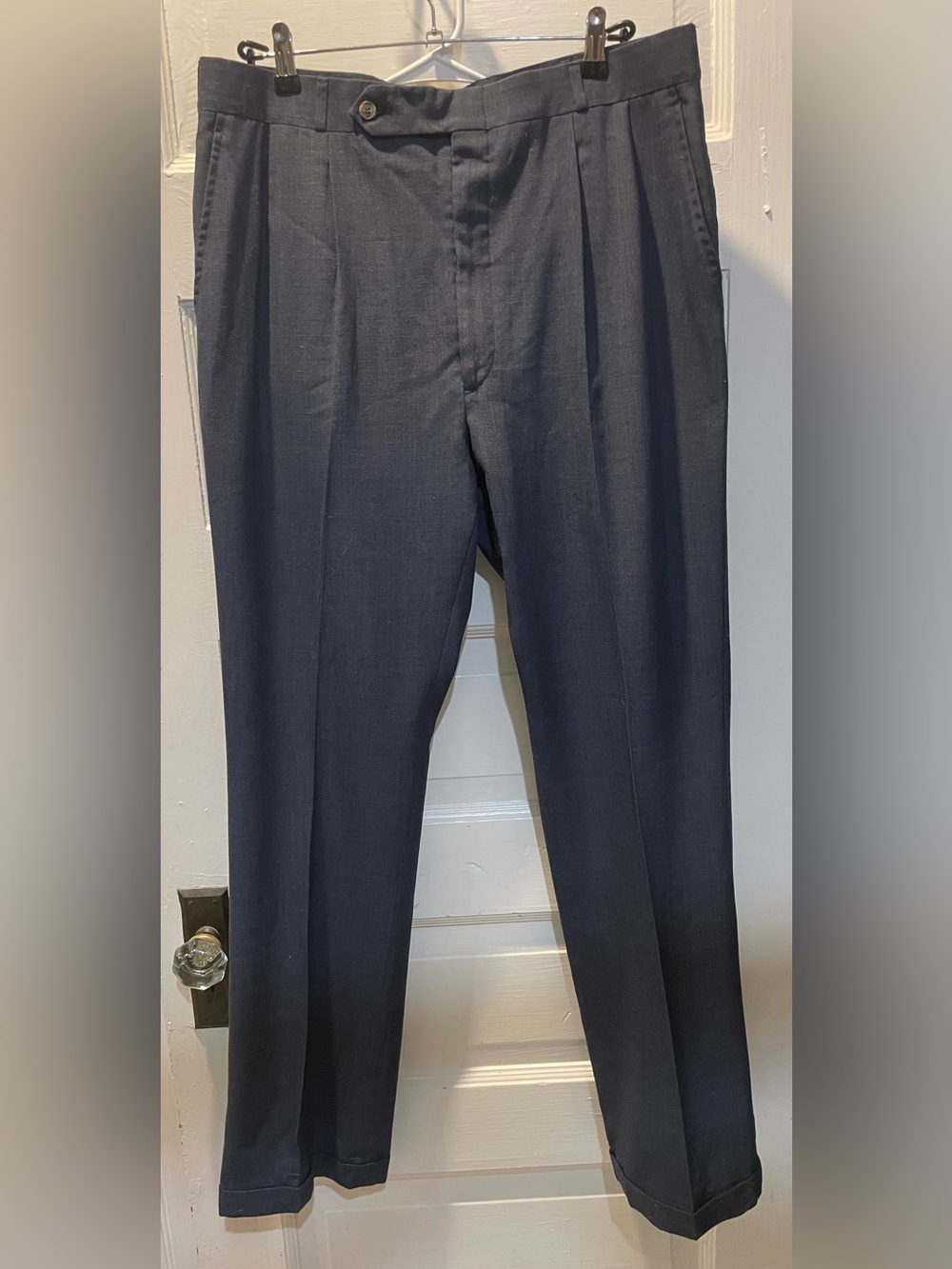 Vintage Vanjulian by Hubbard Men’s Worsted Wool Pants, Blue